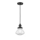 Innovations Olean 1 Light Mini Pendant, Amber Bulb, Black/Bell - 201C-BK-G322