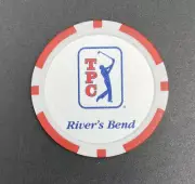 TPC River's Bend Golf Ball Marker Poker Chip Red White