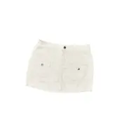 NEW Aerie Beige Cotton Blend Pencil Skirt S Pockets Zip Elastic Waist