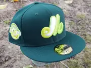 New Era 7 3/4 Montreal Expos Cap Fam Lime Forrest Dark Green Neon Hat Canada MLB