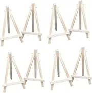 KALLORY 10PCs Mini Wooden Easels Triangle Display Rack for Paintings Photos Sturdy Lightweight Frame for Home Shop for Art Craft Projects