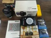 Nikon N60 35mm Film Camera. Black Body. Bundle. Brand New!!