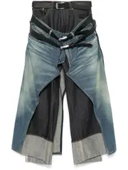 [Junya Watanabe] Cotton Selvedge Denim X Leather Jeans