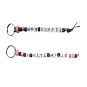 Whimsical Coffee & Job Key Rings-Luggage Tags