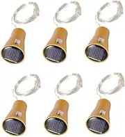 Cork Lights for Bottles, Bottle Lights Cork LED Solar Fairy Lights String with 1 m Copper Wire for DIY Party Wedding Decoration Cold White 6PCS