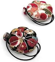 Tvoip 2Pcs DIY Handcraft Tool for Cross Stitch Sewing Home Sewing Tools Ball Shaped Needle Pin Cushion with Elastic Wrist Belt
