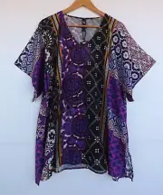 Taking Shape Top 18 Womens Satin Purple Blue Black Yellow Floral TS RRP $149.99