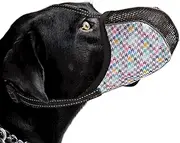 Dog Mouth Guard, Adjustable Breathable Air Mesh Pet Mouth Guard Soft Covered, Anti-Biting Barking Chewing, Puppy MuzzlePrevents Wildlife Scavenging for Medium-Sized Dogs