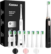 keosaa Sonic Toothbrush with 8 Brush Heads, Electric Toothbrush for Adults and Kids with Fast Charge 4 Hours Last 60 Days, 2-Min & 30s Smart Timer, IPX7 Waterproof, Type-C Charging