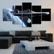 Star Trek Enterprise Spaceship Framed 5 Piece Space Canvas Wall Art Painting Wal