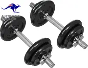 Adjustable Barbell Lifting Dumbbells Weight Set with Case, 38 Pounds/17.2 Kg, Bl