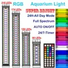 30-140cm Aquarium Light RGB LED Marine Fish Tank Timer 44key Remote All-Day Mode