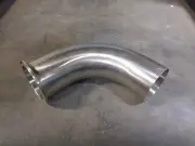 TUBE FITTING, 90° ELBOW, 2.5" BUTTWELD X SANITARY, BW END WITH TANGENT, 304SS