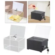 Suggestion Box Acrylic Donation Box with Lock Ticket Container Comment Box
