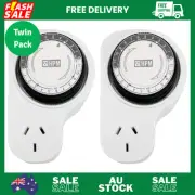 2x HPM 24 Hour Analog Timer With Offset Double Pole | BRAND NEW | FREE SHIPPING