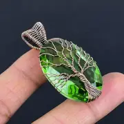 Tree Of Life Peridot Gemstone Copper Wire Wrapped Pendant Jewerly BP 243