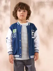 Angel & Rocket Blue Minecraft Preppy Varsity 100% Cotton Jacket (AB2676) | $78 - $88