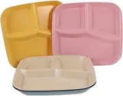 OFFSCH 4pcs Reusable Divided Plates for Kitchen Practical Compartment Serving Tray Material for Snacks Fruits Dips Easy to Clean Versatile Tableware