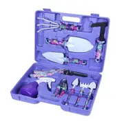 10PCS Garden Tool Kit Shovel Rake Planting Tools Set with Purple Handles Gift