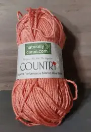 Naturally Caron Country Yarn Merino Wool Blend Coral Lipstick 3oz 185 Yards