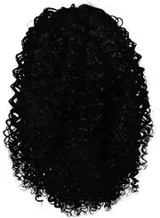 ASAKKURA Curly Ponytail Extensions Afro Puff Drawstring Human Hair Short Hair Extensions for Women