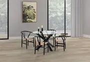PROMENADE 5 Piece Dining Suite with Wishbone Replica MKII Dining Chairs