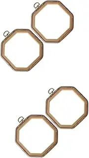 [TEHAUX] 4 Pcs Cross Stitch Crosage Herrramientas Pesaj Decorations Octagon Embroidery Frame Cross Ring Hoop Wreath Frames Embroidery Circle Hoop Octagon Embroidery Circle Round Bamboo