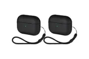2Pcs For Apple AirPods 2nd generation 3rd Case Soft Shockproof Cover-Black