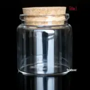 20pcs 50ml Empty Sample Vials Clear Glass Bottles with Corks Jars