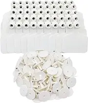 100x Cattle Ear Tags 6x7cm Set - Medium White Blank Cow Sheep Livestock Label