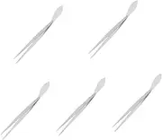 5pcs Potted Tweezers Scraper Bonsai Tweezers Stainless Spatula Long Bonsai Long Tweezers Eyelash Extension Tweezers Bonsai Tools Tweezers for Crafts Plant Stainless Steel Silver