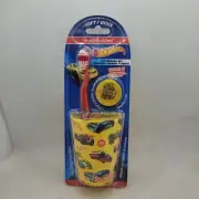 NEW Hot Wheels Kids Toothbrush Kit includes Toothbrush, Cover Cap & Rinsing Cup
