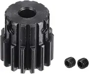 uxcell 5mm Bore 15T Module 1 Pinion Gear 15# Steel Spur Diff Differential Pinion Gear Motor Gear, for RC Car