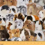Cozy Cavies: Yardage of Adorable Guinea Pig Upholstery Fabric for DIY Home Proje