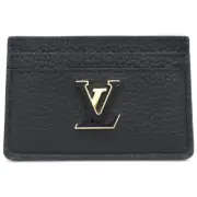 Tenpaku Louis Vuitton Card Case Porte Cult Capucines M11458 Lv Logo Noir Leather