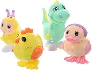 Kisangel Animal Clockwork Toys 4pcs Children Toys Meticulous Edges Corners Safe Material for Boys and Girls Random Color