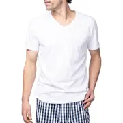 Petite Plume Pima Cotton V-Neck Sleep T-Shirt in White at Nordstrom, Size X-Small