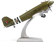 NUOTIE Douglas C-47 Skytrain 1/100 Metal Diecast Aircraft Model kit, WWⅡ UK C47 Dakota Mk III ZA947 Military Transport Model Airplane for Adult Collection or Gift