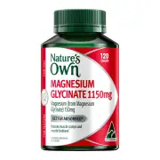 Nature's Own Magnesium Glycinate Reduces Muscle Cramps and Tiredness Tablets 1150 mg 120 Tablet