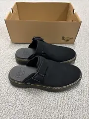 DR. Doc MARTENS black suede Carlson sling back mule size W8 M7 No Box Lid