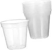 UPKOCH 10 Pcs Clear Nursery Pots for Small Plants Sturdy Plastic Orchid Pots with Drainage Holes for Indoor and Outdoor Gardening Versatile Flower for Orchids and Strawberries