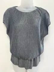 NEW! Phase Eight UK8 Eur36 US4 grey and gold Paquita pleated lined top