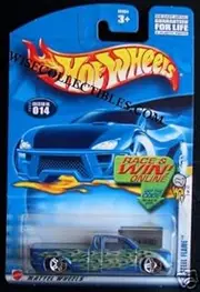 Mattel Hot Wheels 2003 First Editions 1:64 Scale Blue Steel Flame Die Cast Truck #014