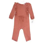 Carter’s Baby Girl’s Jumpsuit Jumper Romper Ruffle Trim Burnt Red Size 12m