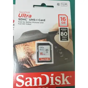 SANDISK Ultra SD SDHC  16G 記憶卡 相機適用 大卡 公司貨