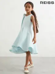 Reiss Blue Florie 4-9 yrs Flower-Detail Fit-And-Flare Dress (W29737) | $175