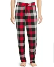 PLAID Lounge Sleep Pants MEDIUM 32-34 RED WHITE & BLACK Pajama PJ UNISEX BNWT