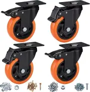 Castor Wheels 100mm Castors Heavy Duty Caster Wheels Set of 4 ASRINIEY Swive