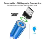 3FT MAGNETIC CANDY FLOW LIGHT-UP led USB charger MAGNET cable for MICRO-B Phones