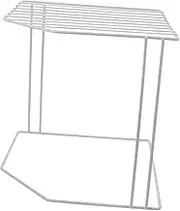 LABRIMP Bathroom Storage Rack Hooks 2 Tier Open Shelf Unit Stylish Metal Corner Rack